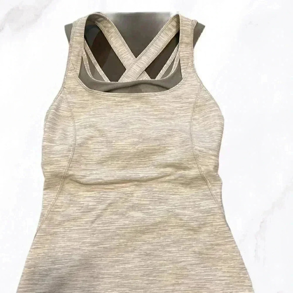 Lululemon Compassion yoga athletic cotton casual crossback stretchy tank top  4 - Picture 2 of 5